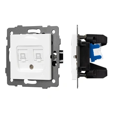 Изображение Механизм компьютерной розетки двойной SCT-MPC2-PL-WH-V (RJ-45, CAT6) (Arlight, -)