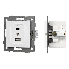 Изображение Механизм USB розетки SCT-MUAC-PL-WH-V (5V, 3A, QC4) (Arlight, -)